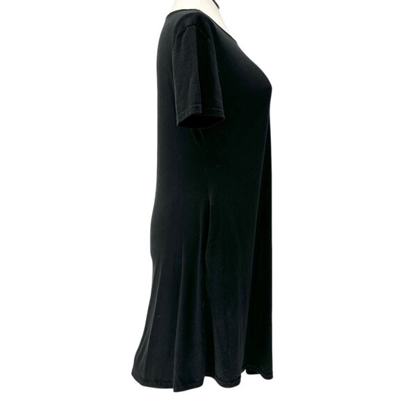Womens Casual Dress XL A-Line Black SS Pockets Cotton Blend Soft Lightweight - Picture 7 of 8